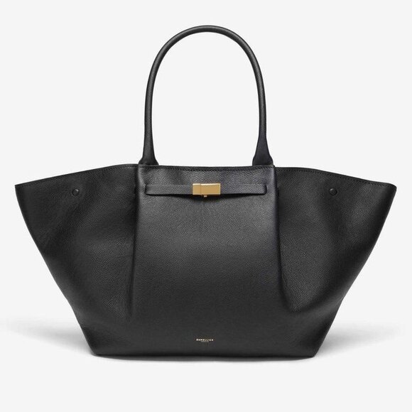 DeMellier The New York Tote Bag in Black Small Grain - Picture 1 of 5
